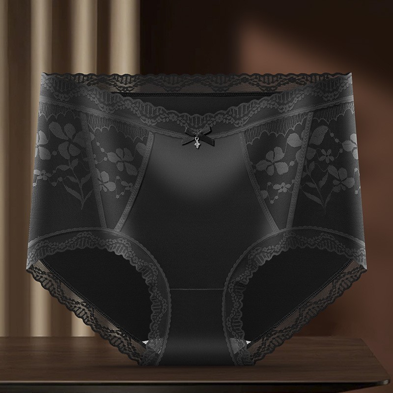 3 Pack Lace Panties Mid Waist Seamless Breathable Bikini Cotton Crotch S-XL