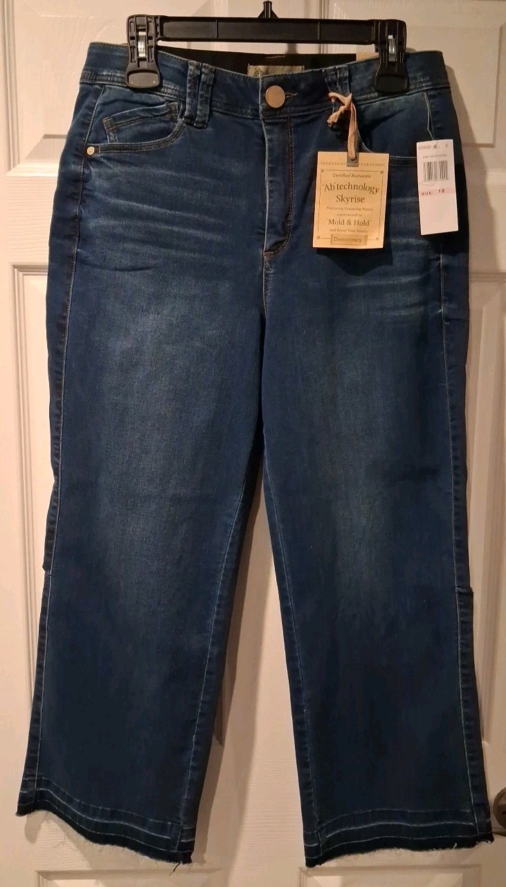 Democracy Ab Technology Skyrise Wide Legs Jeans Size 10 Blue