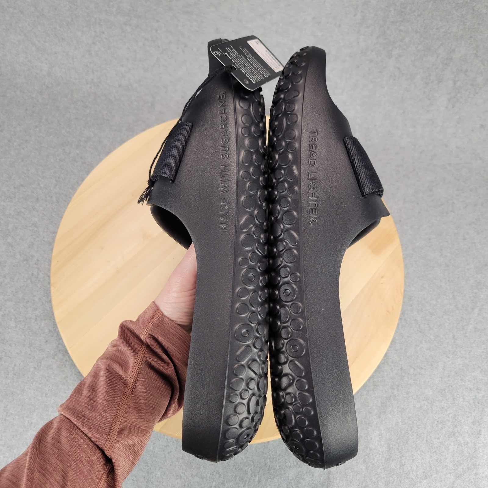 Allbirds Sugar Slider Men Size 14 Black Sustainable SweetFoam Adjustable Strap