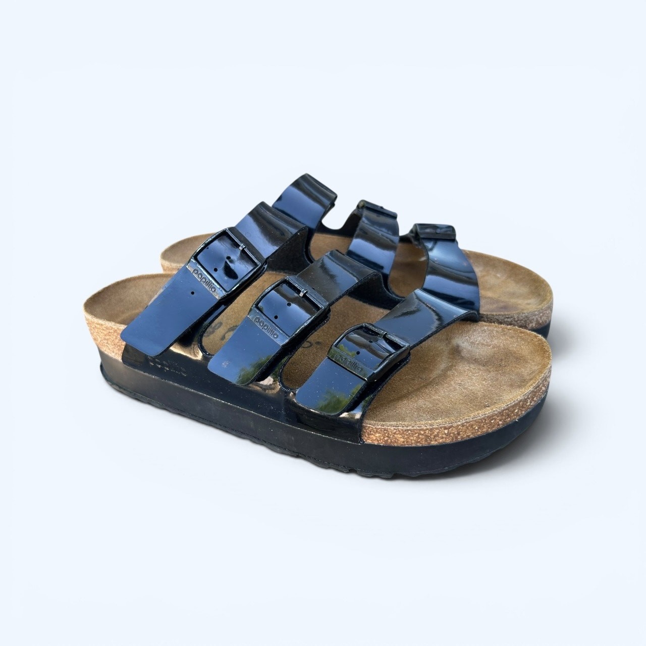 Birkenstock Papillio Florida Flex Platform Sandals – Black Patent EU 40 Narrow