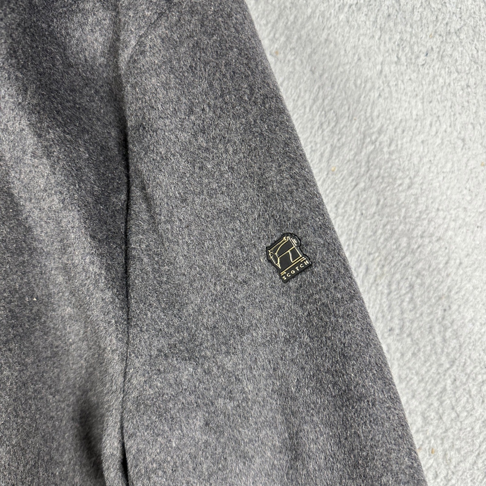 Scotch Soda Wool Blend Jacket Mens XL Grey Duffle Pea Coat Hooded Toggle Zip