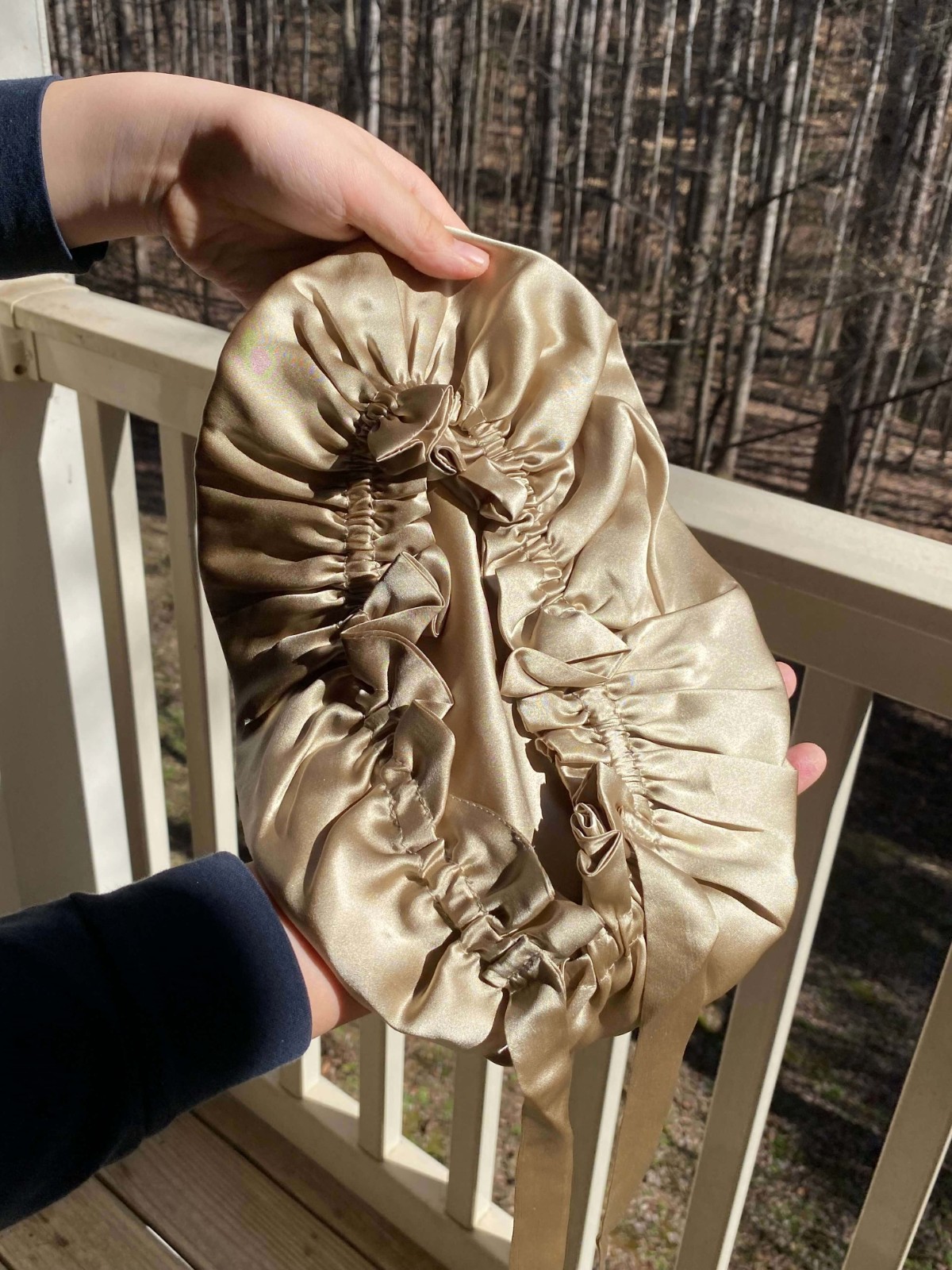 100% Mulberry Silk Double Layer Bonnet, Adjustable Non Slip Sleep Cap