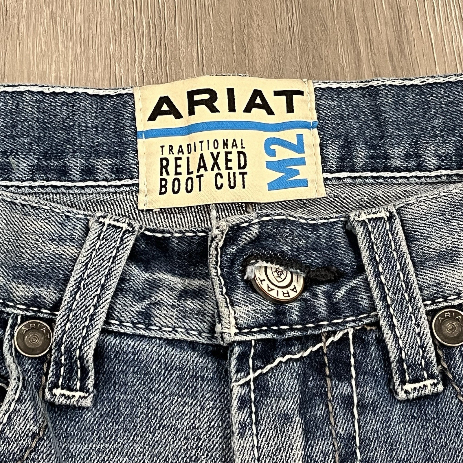 Ariat M2 Shasta Stirling Boot Cut Jeans Mens 32×32 Blue Relaxed Fit Stretch