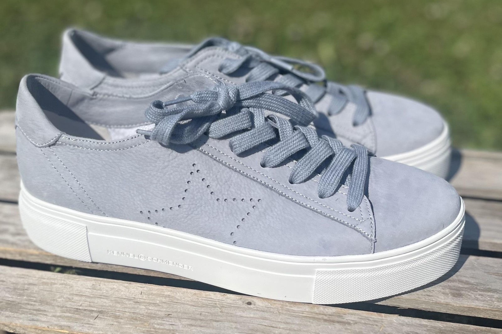 Kennel & Schmenger Cleo Nubuck Star Sneakers US 9.5 Platform NEW Box $295 Retail