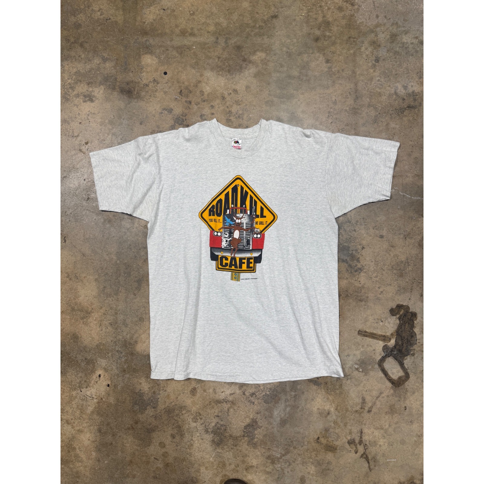 Vintage 1994 Roadkill Cafe Shirt Size XXL – 90’s Sunburst Sportswear
