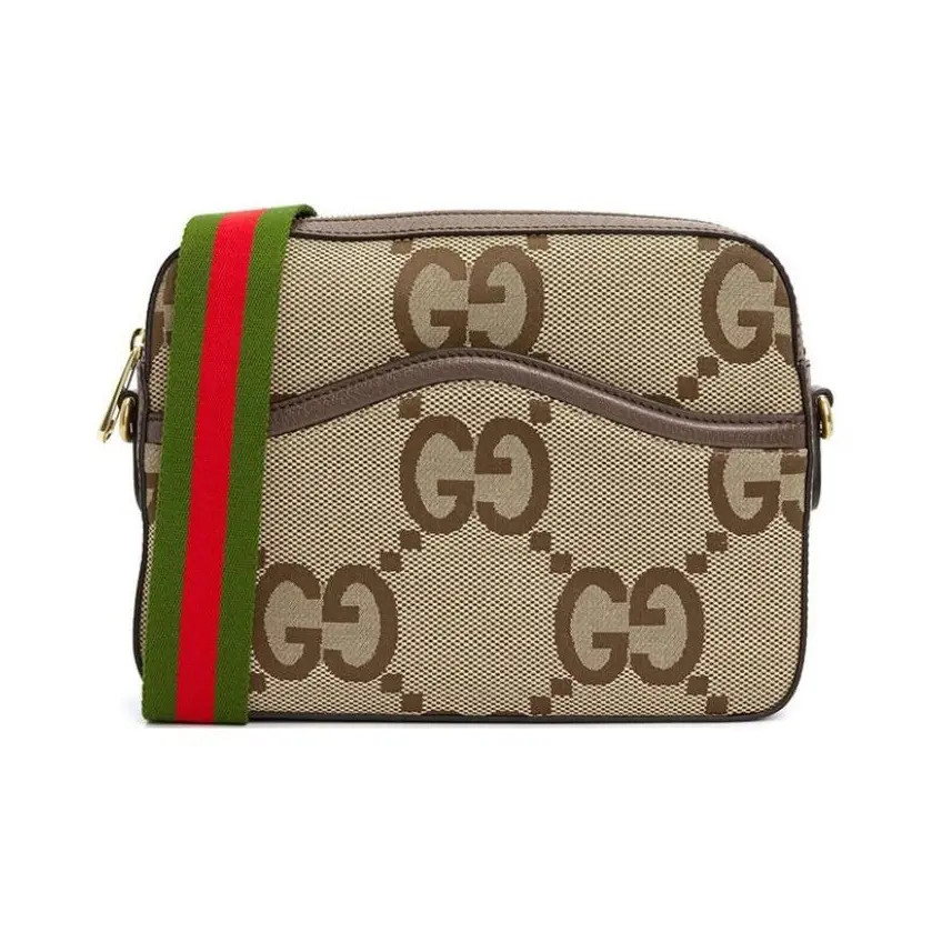 Gucci Jumbo Double G Big Old Flower Logo Crossbody Bag Unisex 10×2.3×7.8 in
