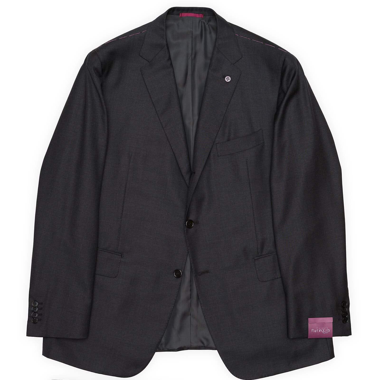 SARTORIA PARTENOPEA x VANNUCCI Gray Wool Super 110’s Handmade Suit EU 58 US 48