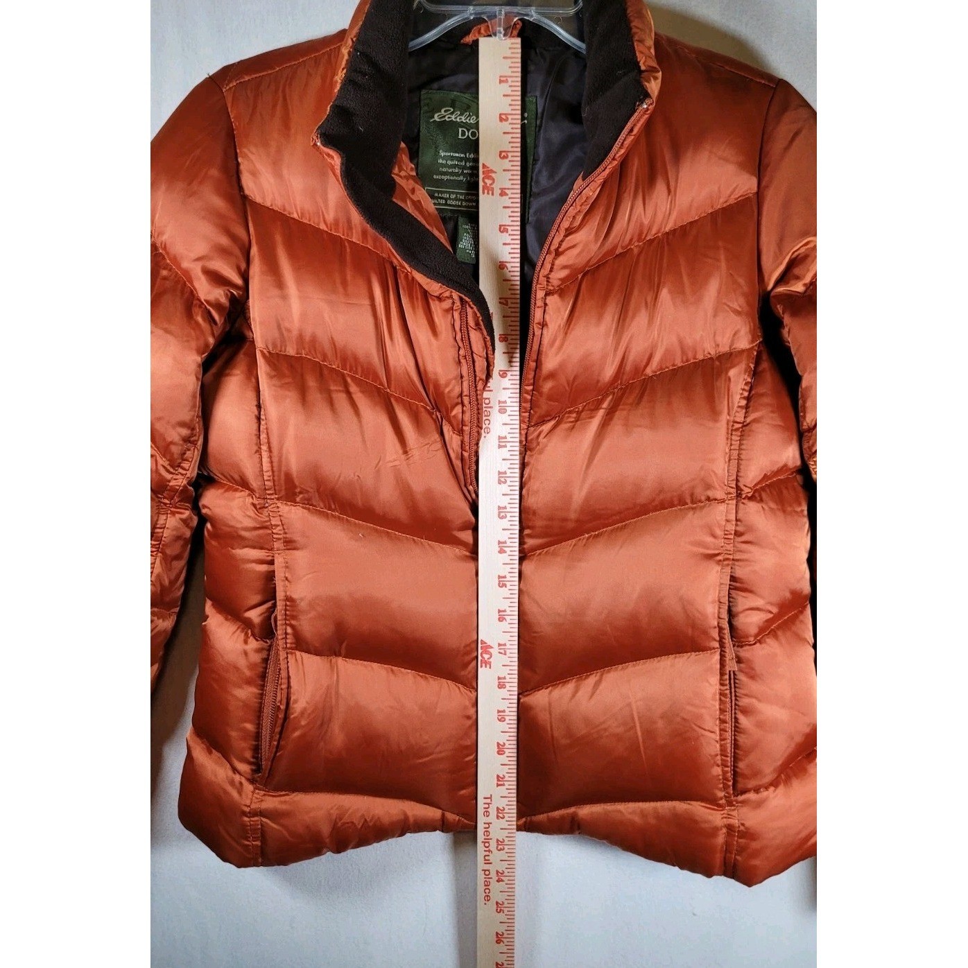 Eddie Bauer Jacket Gold Womens Size PS EB650 Down Puffer Quilted Lightweight