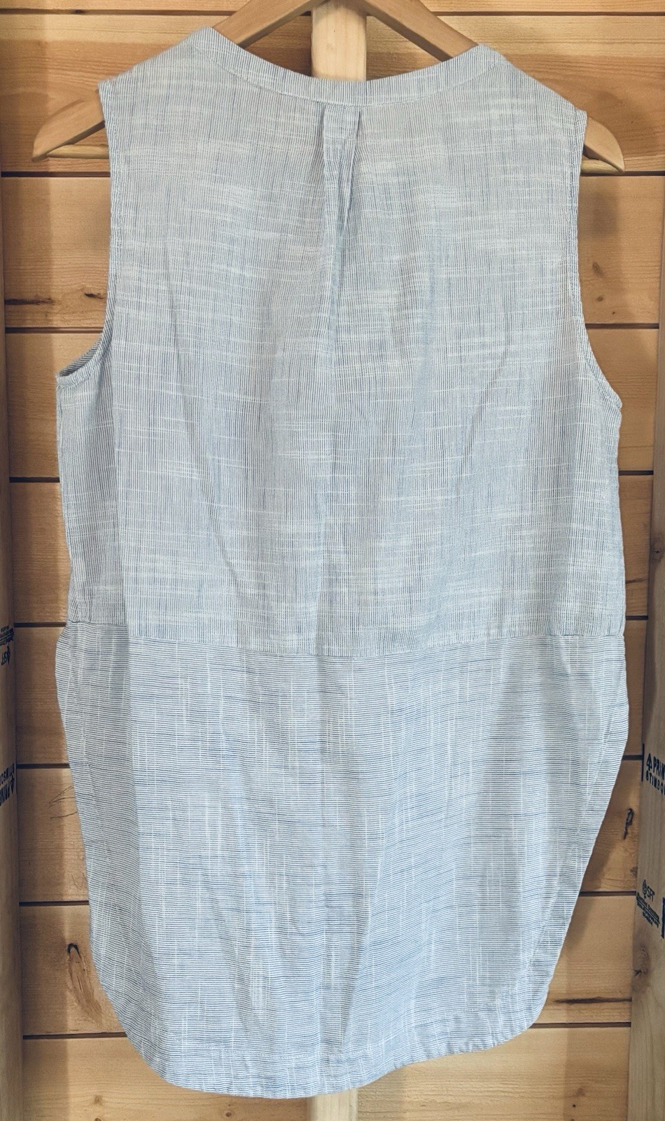 Lucky Brand Coastal Blouse Minimalist Top 100% Natural Fiber Side Beach Surfside