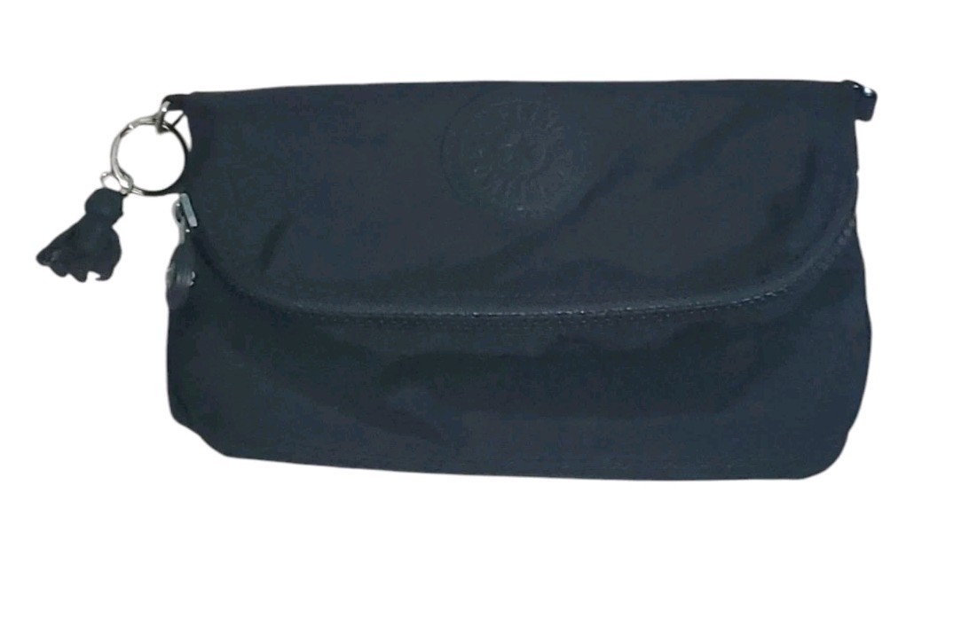 Kipling Crossbody Bag Small Black Fold Over w Gorilla ID/Card Slots Adj Strap