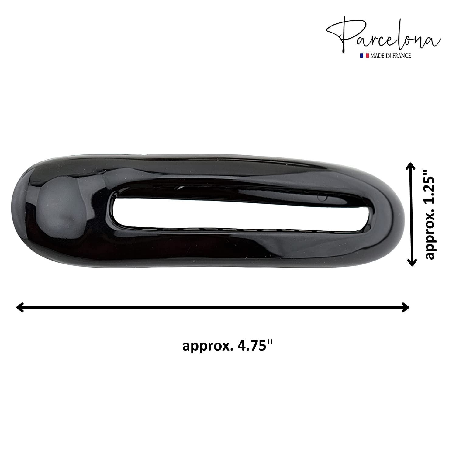 Parcelona French Oval Slider Large 4.75″ Celluloid Side Hair Claw Clips(2 Pcs)