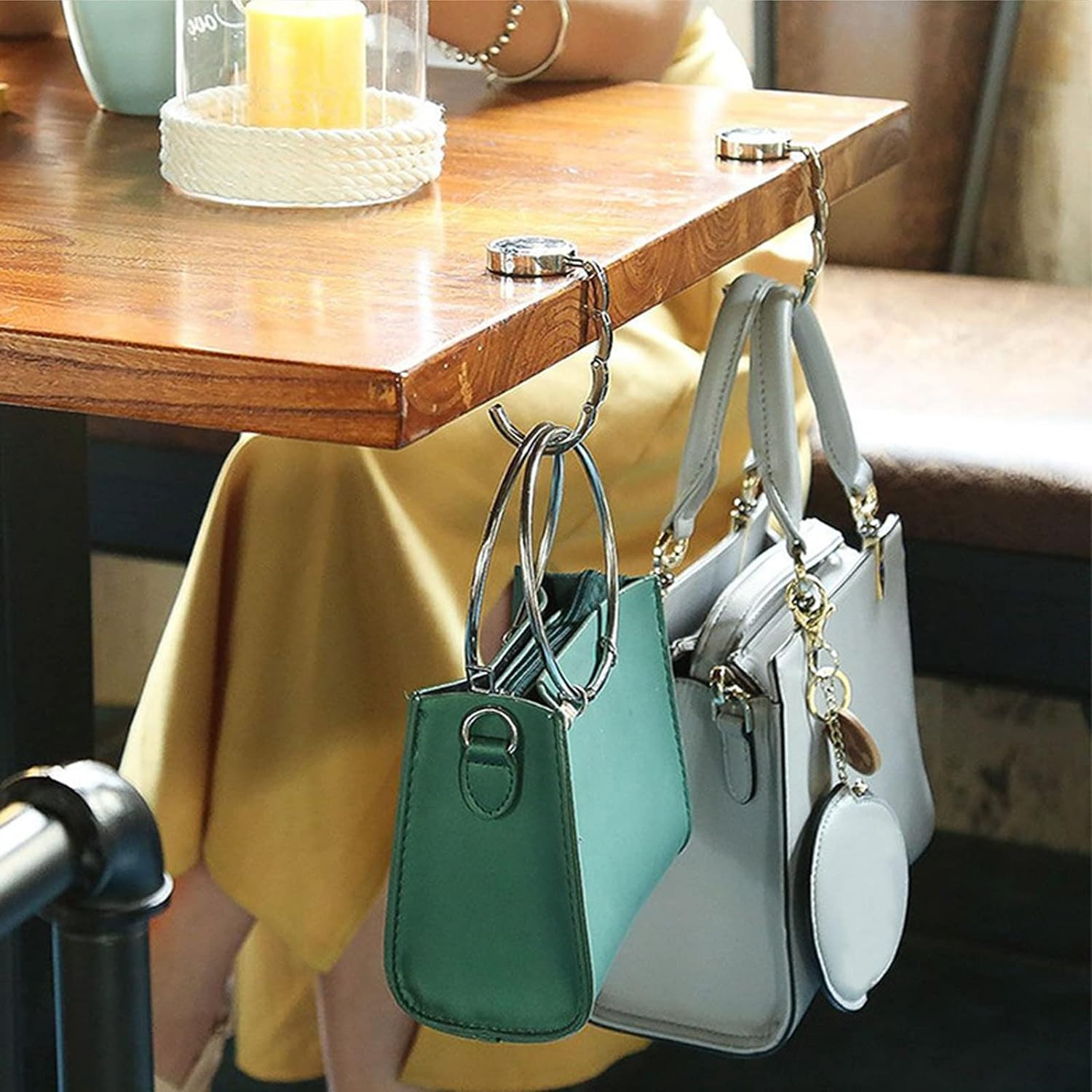 6 PCS Handbag Hooks for Tables,Portable Hook,For Purse Bag Hanger Portable Handb