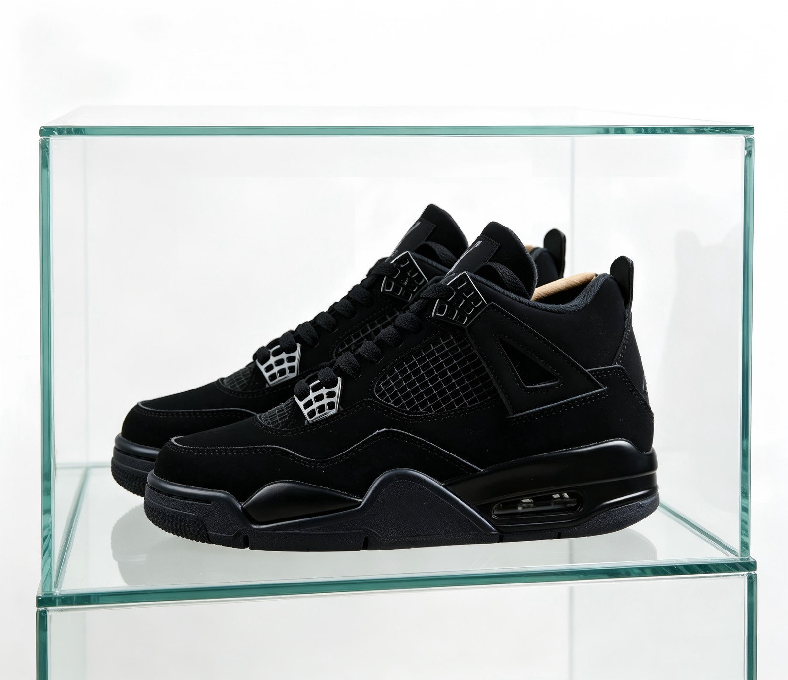 Jordan 4 “Black Cat”Retro Men’s Black Basketball Shoes Mid-Top