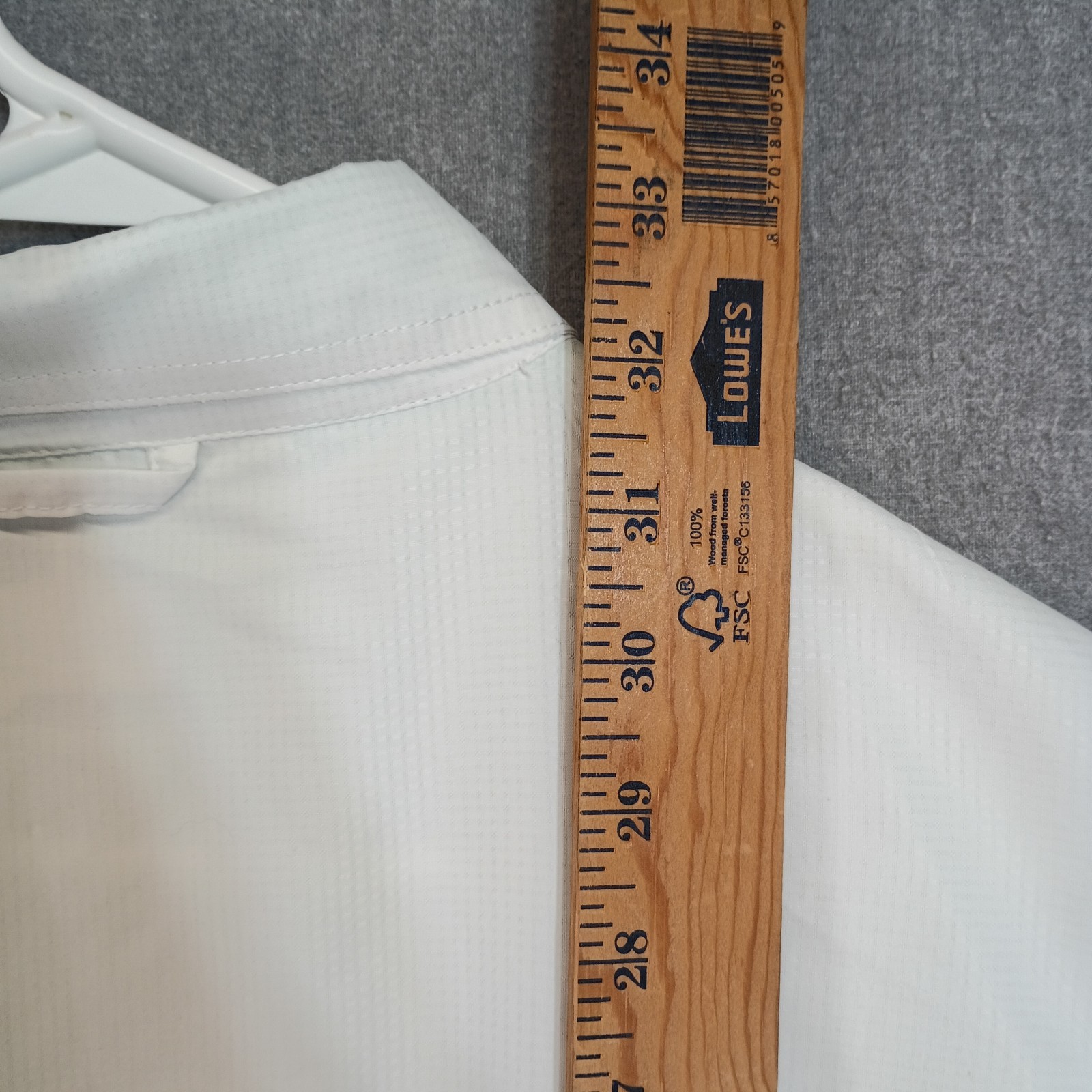 Habit L White Performance Fishing Shirt UPF 40+ Vented Solar Factor Utility Hike
