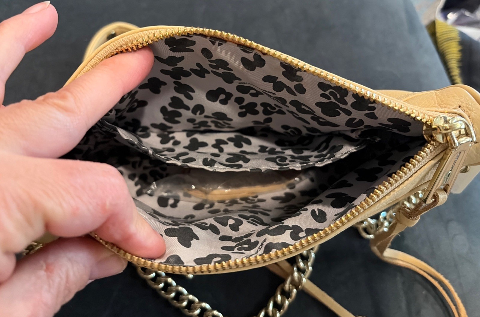 REBECCA MINKOFF MINI MAC NUDE CROSSBODY Leather Handbag PURSE Chain Strap
