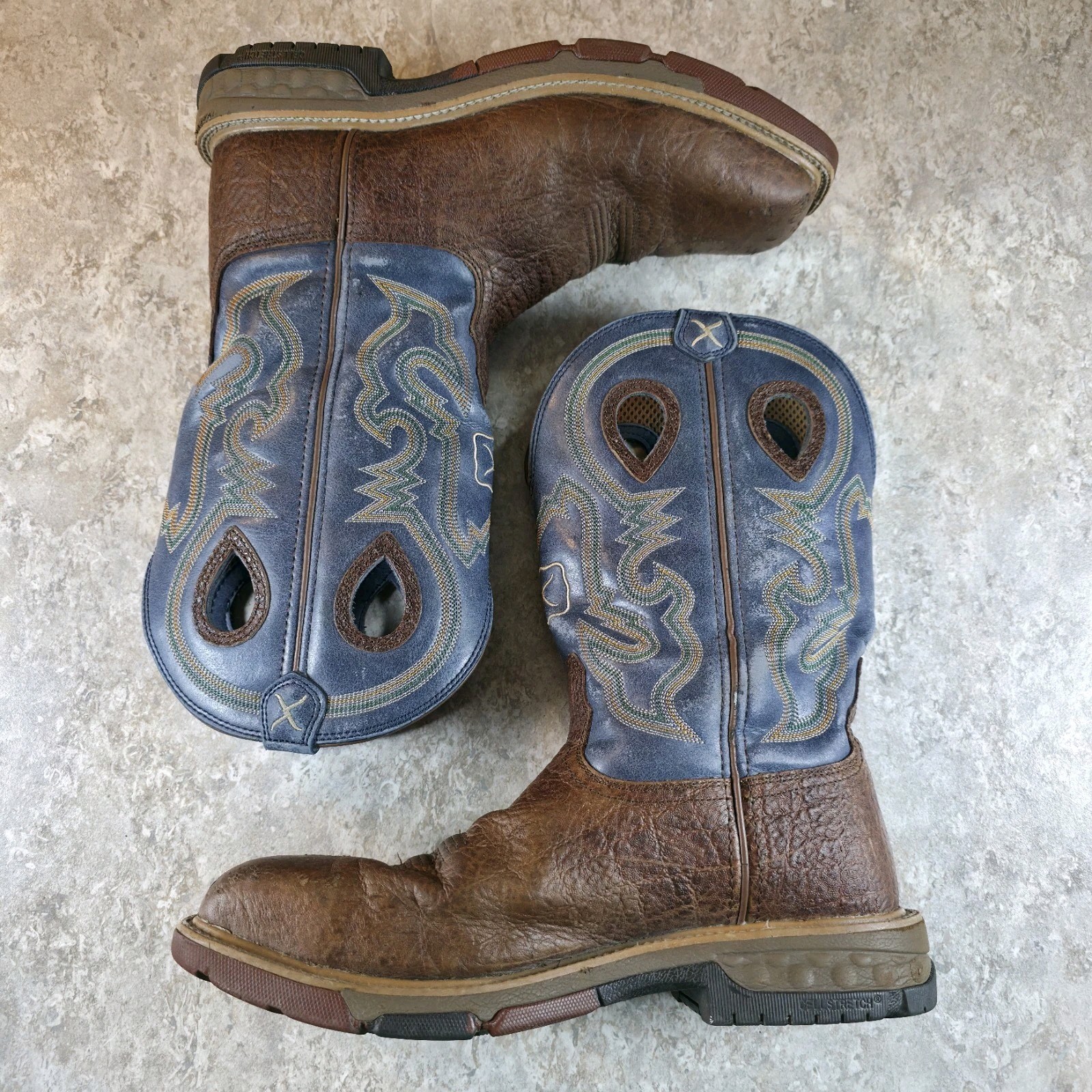Twisted X 12″ Alloy Toe Cowboy Work Boots Brown Leather Mens 9.5 EE #MXBA005