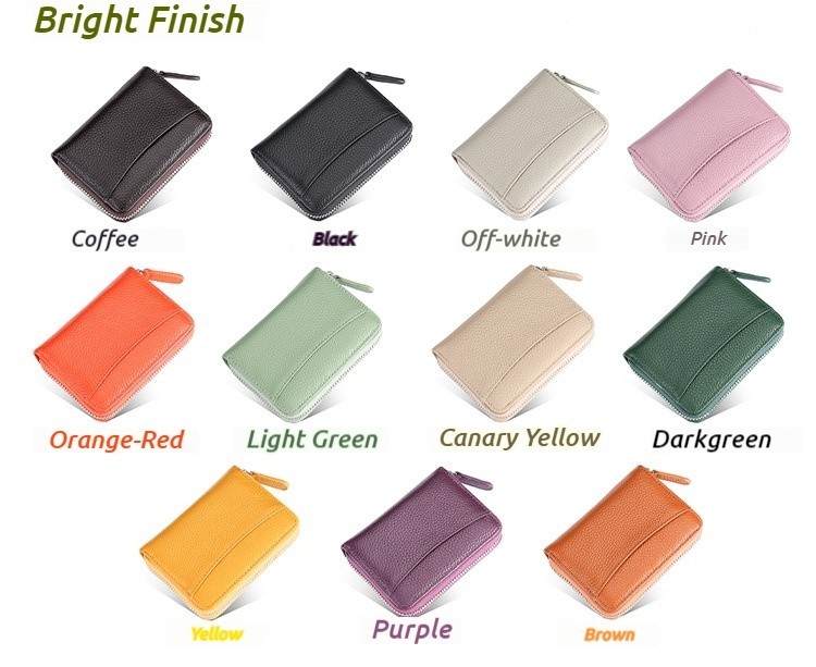 Accordion Style Leather Card Holder RFID Anti-Theft Card Case Coin Change Purse