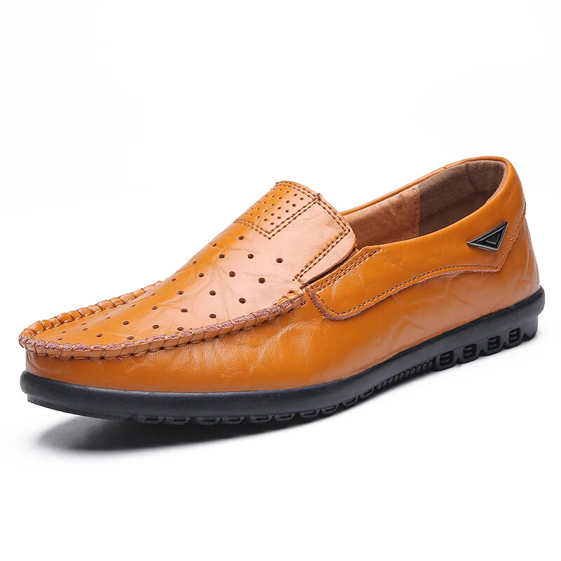 Men’s Loafers Moccasins Shoes Genuine Leather Casual Breathable Driving Shoes
