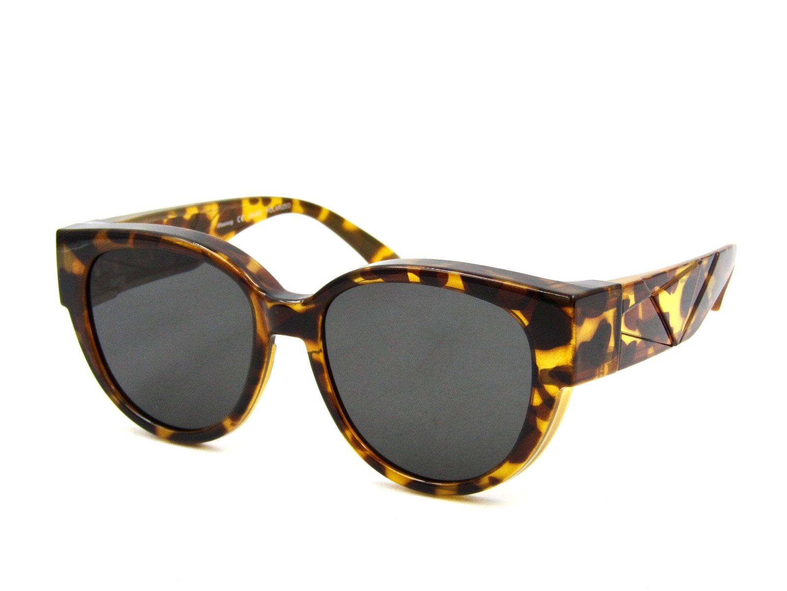 Meeloog Med. Polarized Fit Over Glasses Sunglasses, Light Tortoise / Gray #AT125