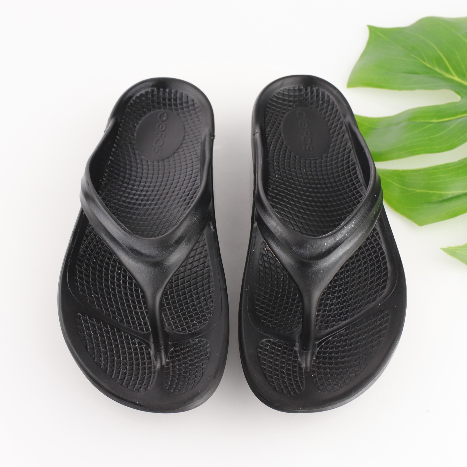 Oofos Womens OOlala Recovery Sandal Size 39 8 Black Thong Slide Casual