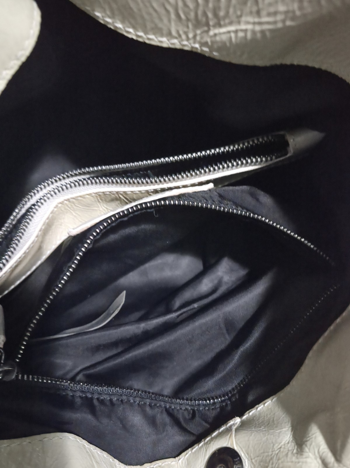 Burberry Checked Gray Nylon & Trimmed Smoke Patent Leather Shoulder Hobo Bag