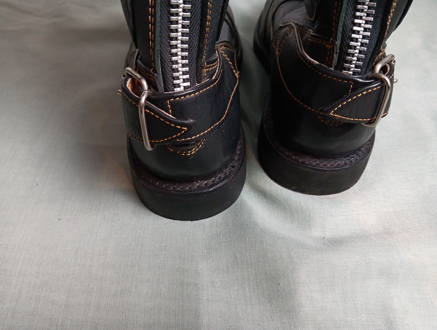 GASOLINA Classic CAFE RACER Motorcycle Boots M 6D / W 8 Black Leather