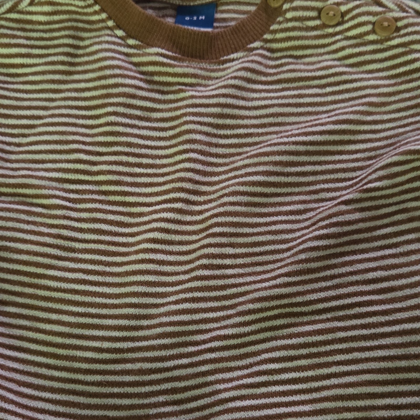 Old Navy infant 0 3 month old navy tee Brown/White Striped Button