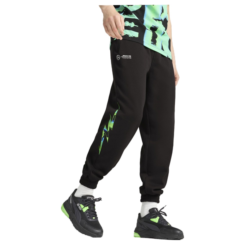 PUMA Mapf1 Neon Energy Drawstring Sweatpants Mens Black Casual Athletic Bottoms