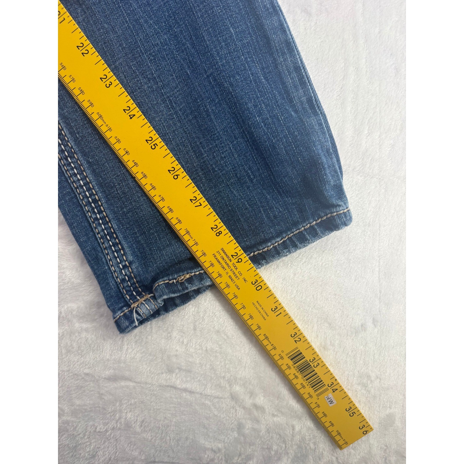 BKE Aiden Jeans Mens 29×30 Straight Leg Blue Medium Wash Heavy Stitching