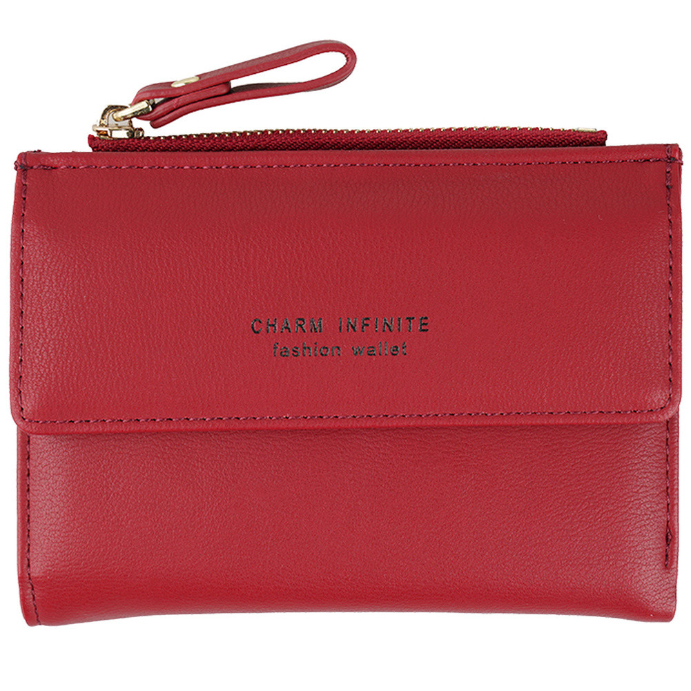RFID Blocking Leather Bifold Wallet with Zipper Coin Pocket Lady Fashion Clutch
