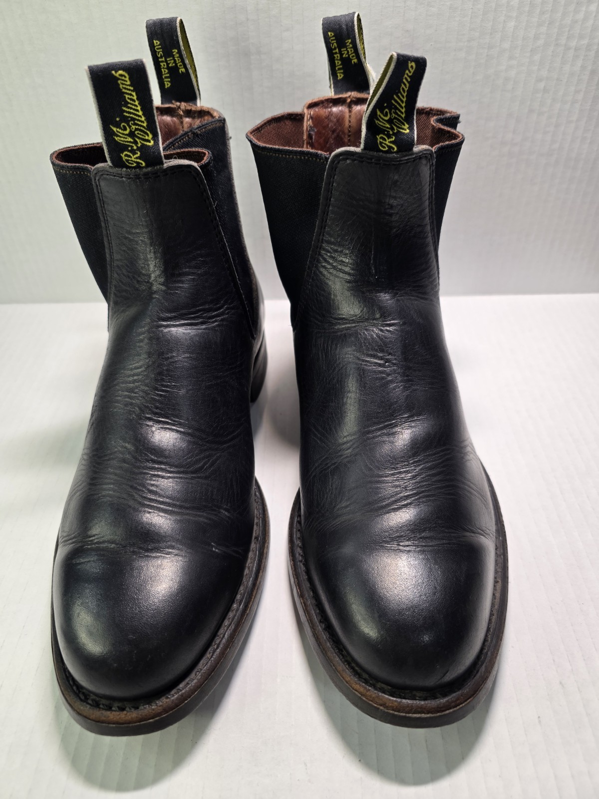 Mens RM Williams Comfort Craftsman Black Leather Boots size 7.5 G WF Wide