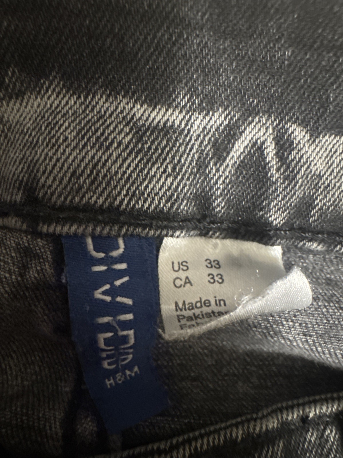 H&M Divided Mens Skinny Biker Jeans Gray Acid Wash Distressed Rip Repair 33
