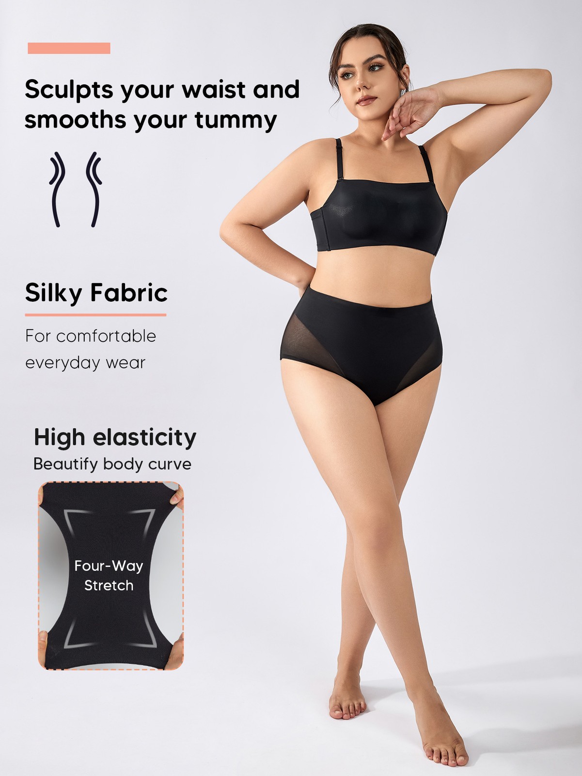 Plus Size Women’s Tummy Control Shapewear Underwear Seamless Body Shaper Panties