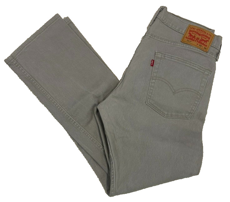 Levi’s 513 Slim Straight Jeans Stone/Tan Color Size 32×30