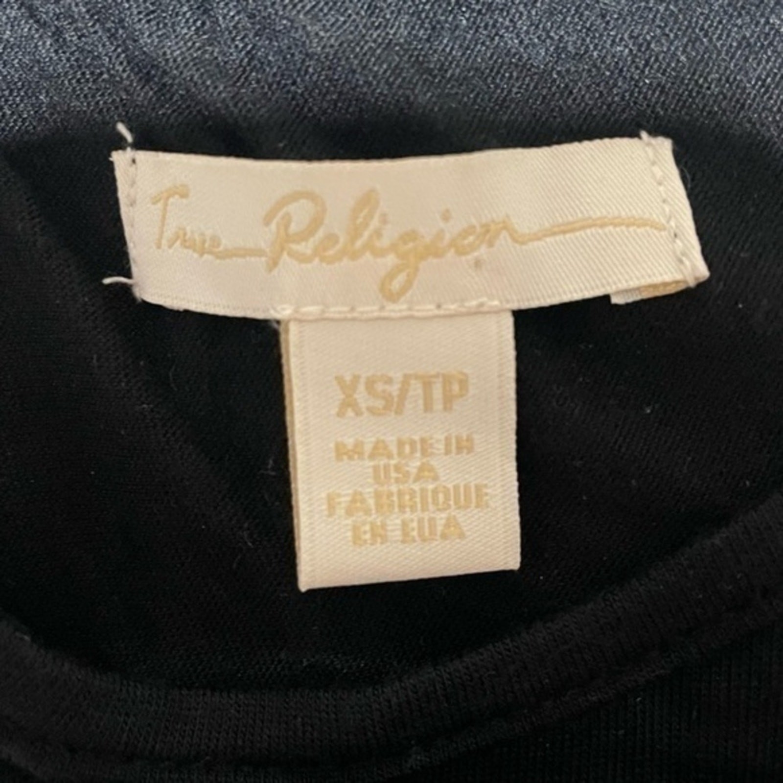True Religion Women’s XS Black Open Back Tank Top Modal Made USA Y2K