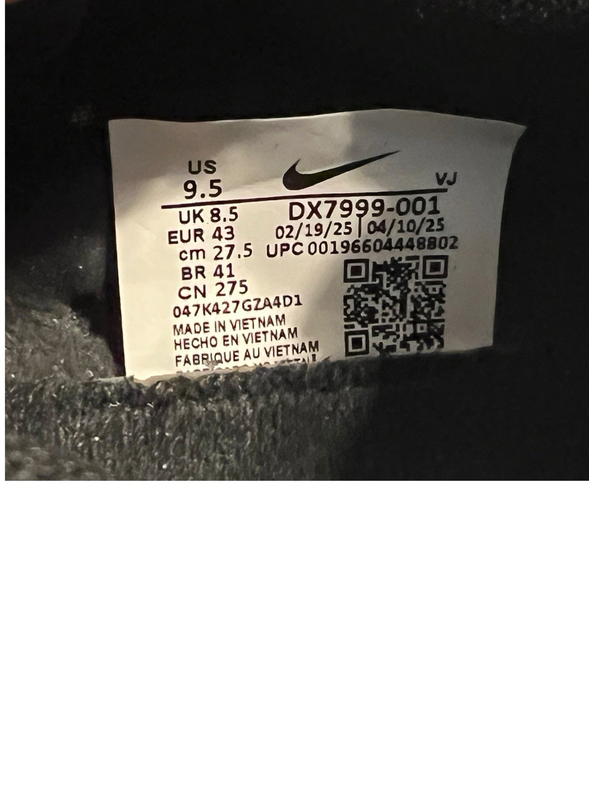 Nike Zoom Rival XC Track Running Spikes DX7999-001 Black/White Men’s US 9.5.