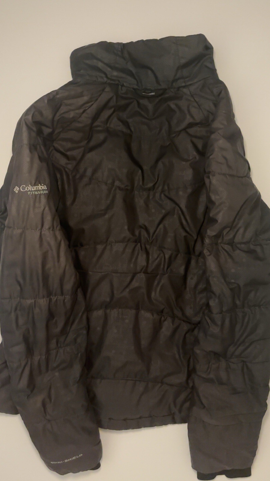 Columbia Titanium Black Puffer Jacket Insulated Full Zip Quilted Size women’s M