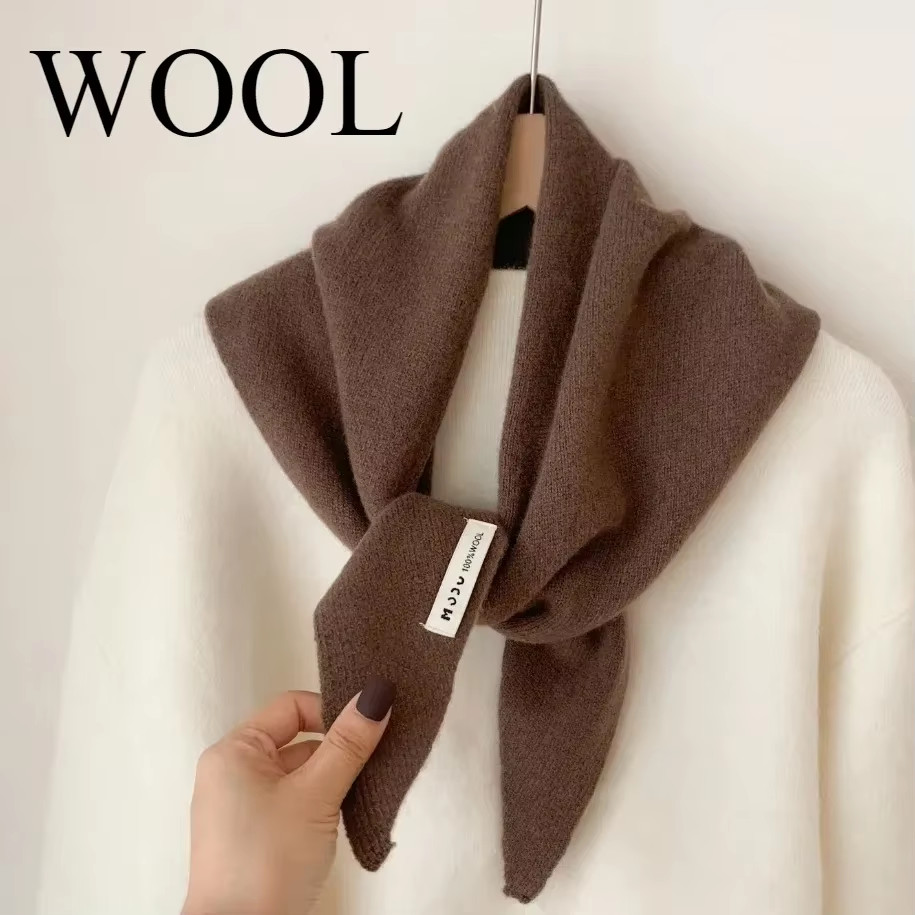 British Korean Triangle Scarf Niche Wool Triangular Scarf Women Headscarf Knitte