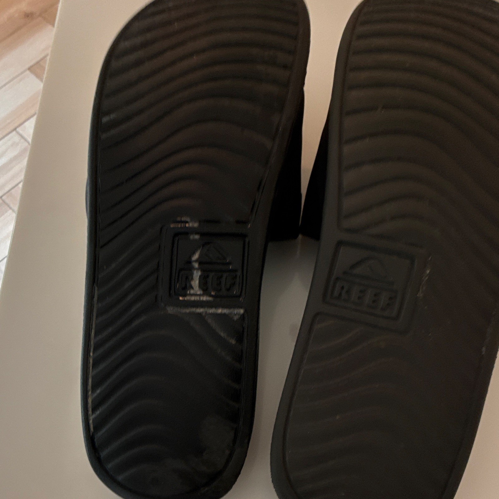 Reef Stash Slide Men’s Black Slide Sandals Slip On Logo US 11 EU 44