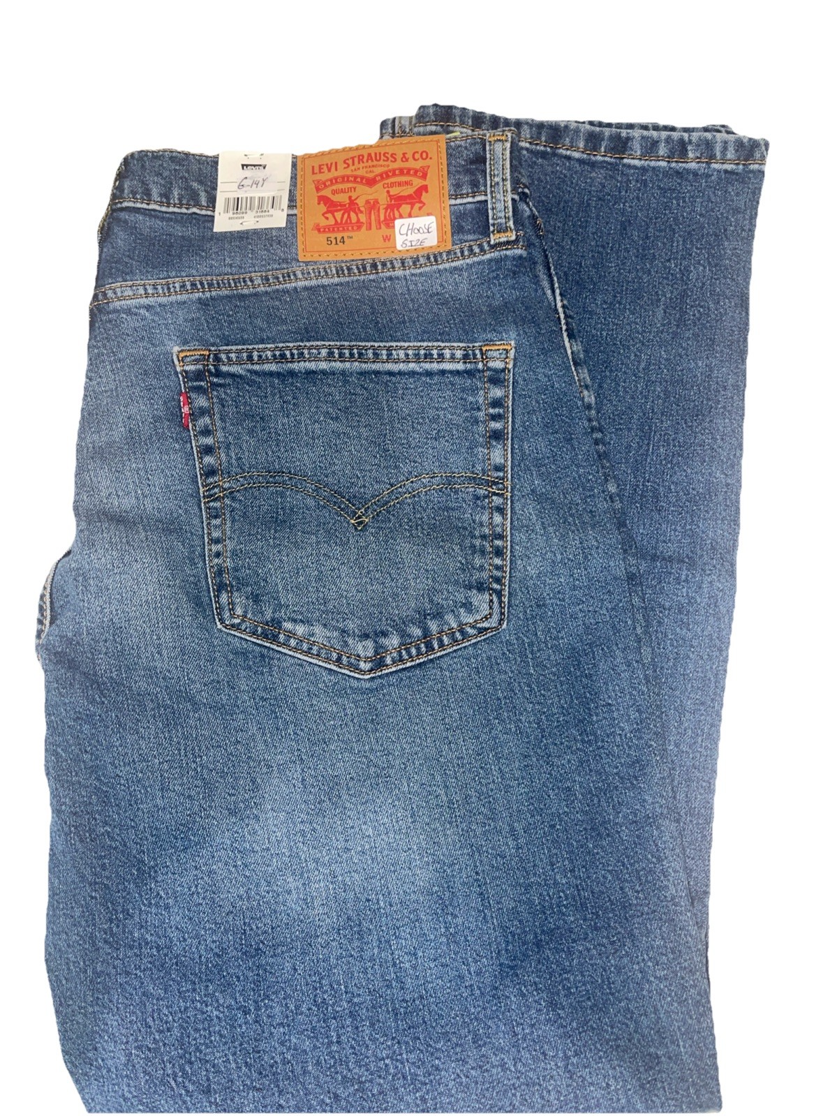 Levi 514 Flex Straight-Fit Stretch, BLUE DARK WASH, Choose 36X29, 36X34