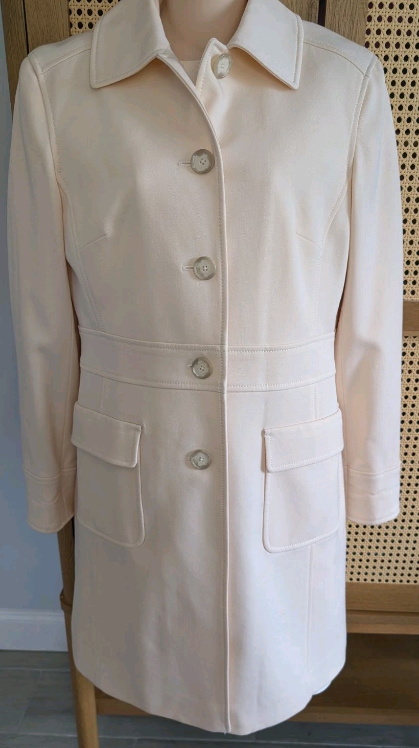 Ann Taylor Blush Dress wool Coat Button Front SzM/4