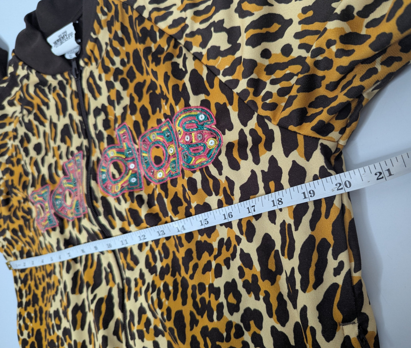 Adidas Jeremy Scott Leopard Sequin Track Jacket Originals Size Medium Rare