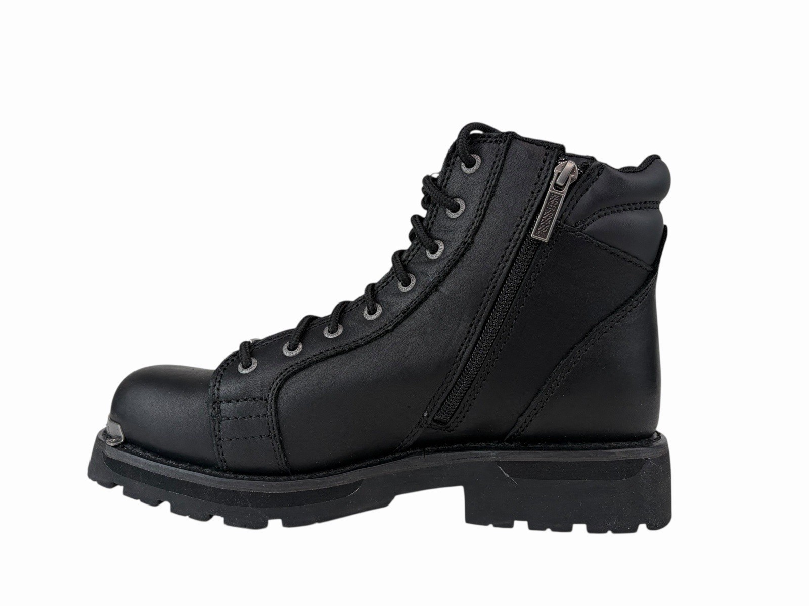 Harley Davidson Maddy 6-Inch Lace Up Black Boots Zipper D84189 Womens 11 M Black
