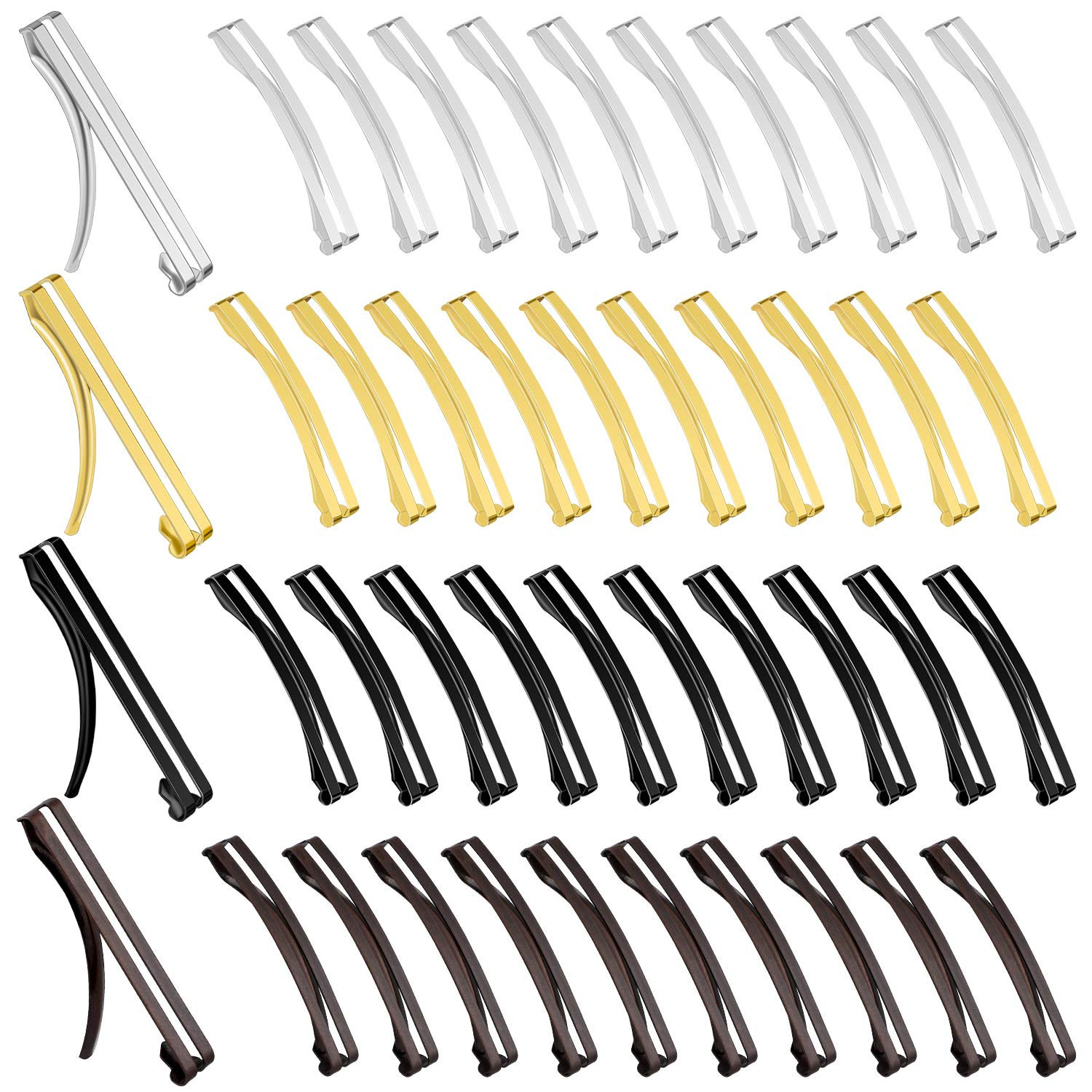 48 Pcs Pinzas Pelo Metal Antideslizantes 2.36 x 0.39 in Clips Cabello Hairpins