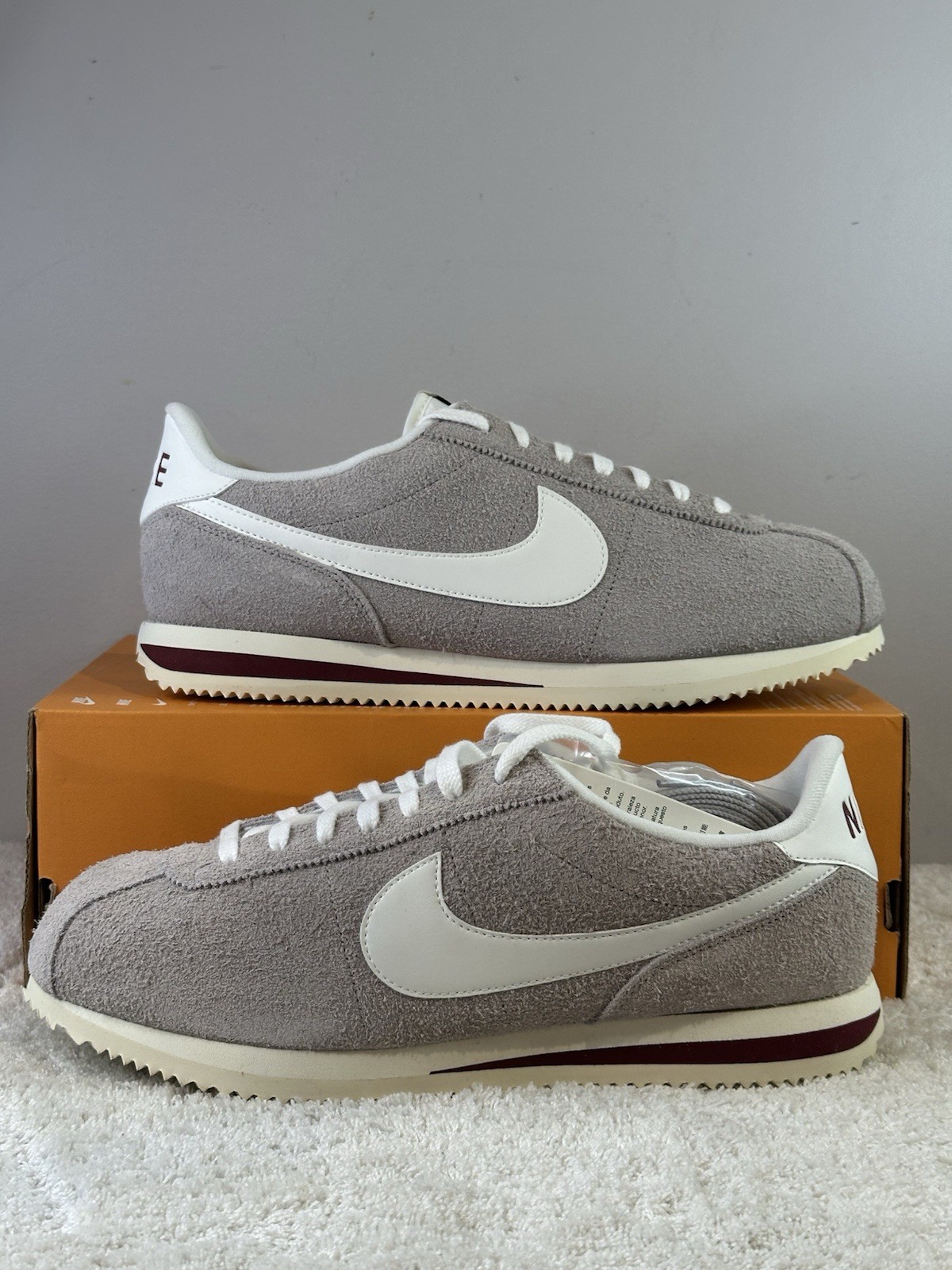 Nike Cortez Men’s Size 12 Grey Sail Suede HF3142 001 Box No Lid