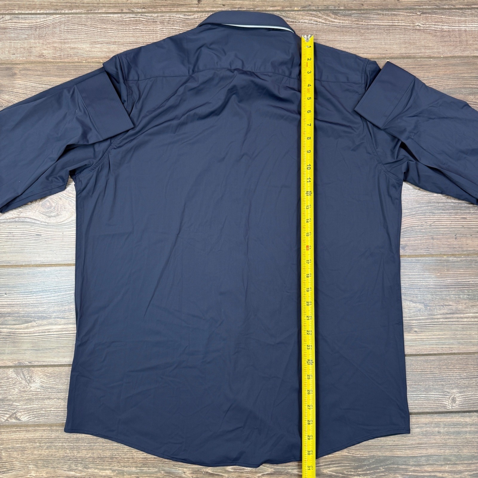 Collars & Co Mens Size XL Apex Performance Dress Shirt Navy Blue Stretch NEW