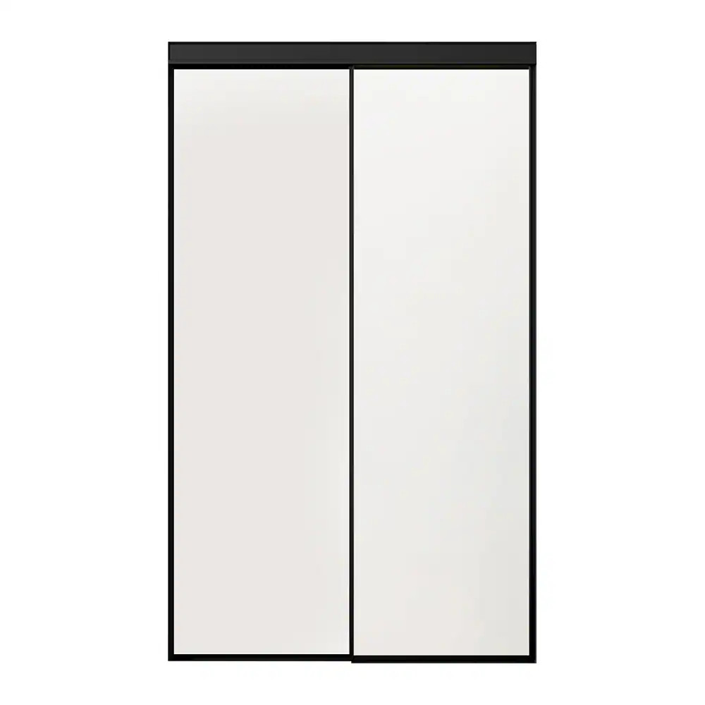 RELIABILT 72-in x 80-in Black 1-panel Mirrored glass Smooth Prefinished Mi|27000
