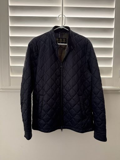 Barbour Biddel Quilted Jacket Navy Full Zip Lightweight Men’s Large