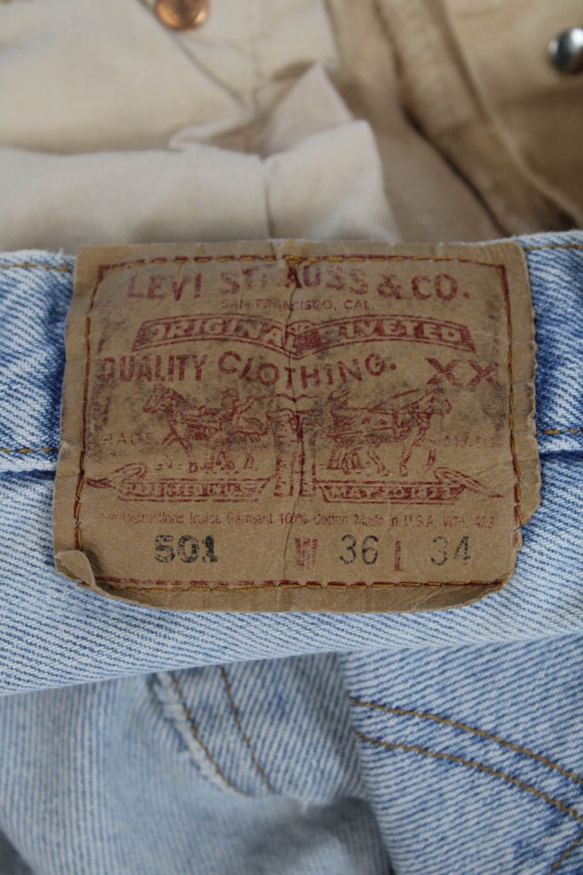 Levis Womens Cotton Straight Leg Zip Fly Colorblock Denim Jeans Blue Size 36