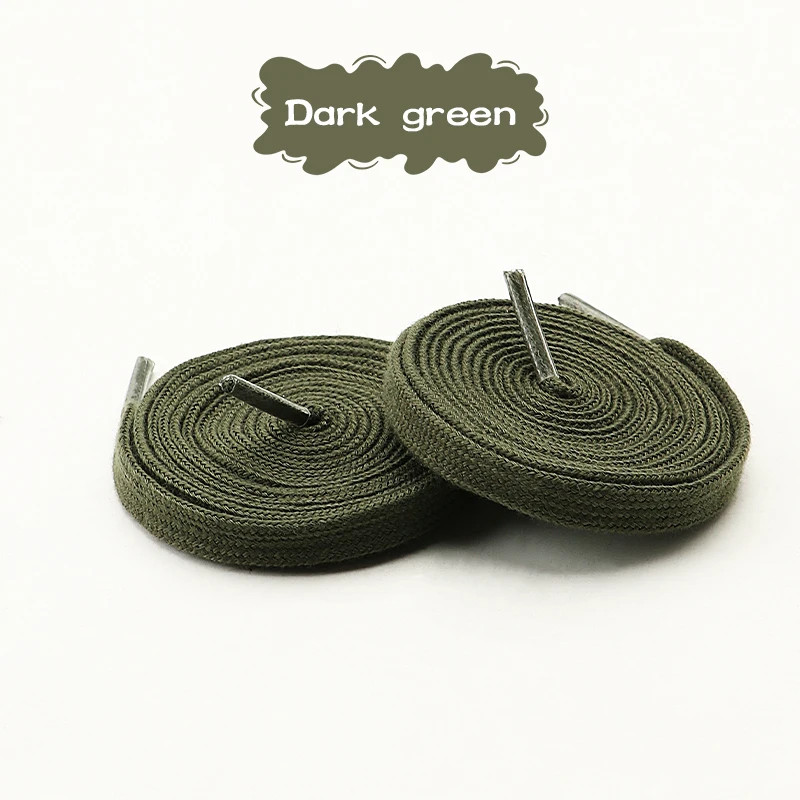 1 Pair Classic Pure Cotton Flat Shoelaces 0.8cm Width Sports Canvas Laces for Me